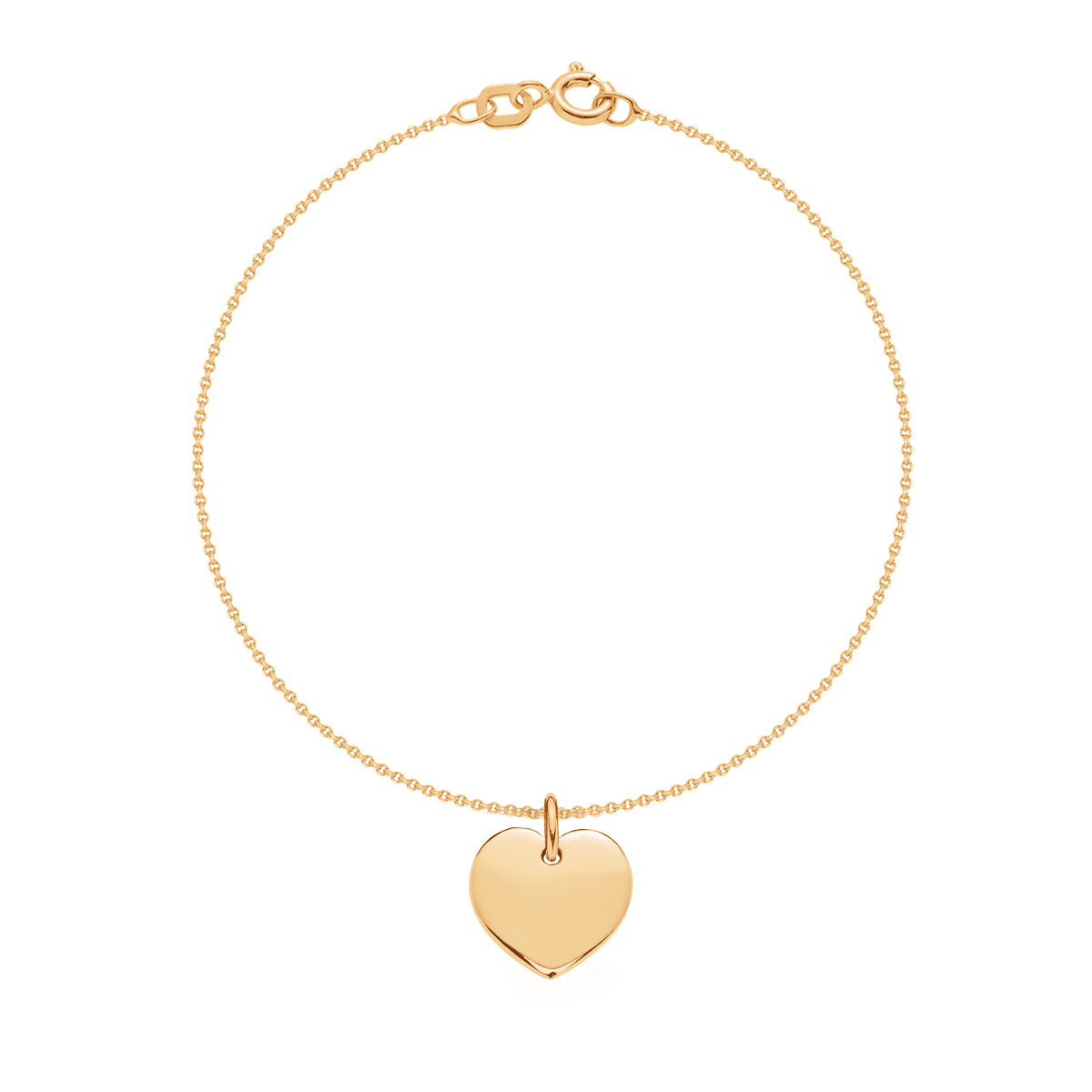 Armband Faden mit 1 cm Herz vergoldet