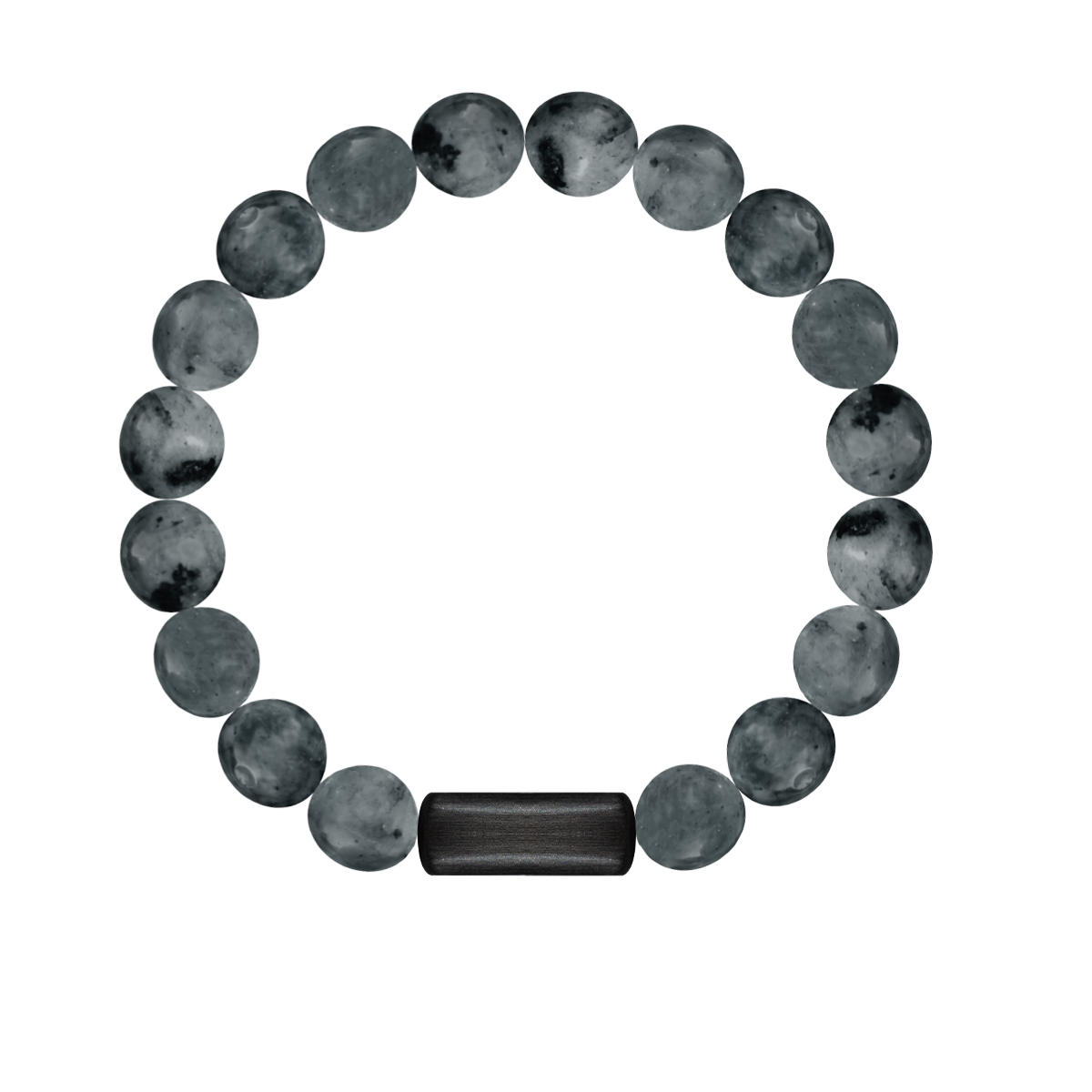 Herrenarmband aus Labradorit Steinen 0,8 cm - Vorderansicht
