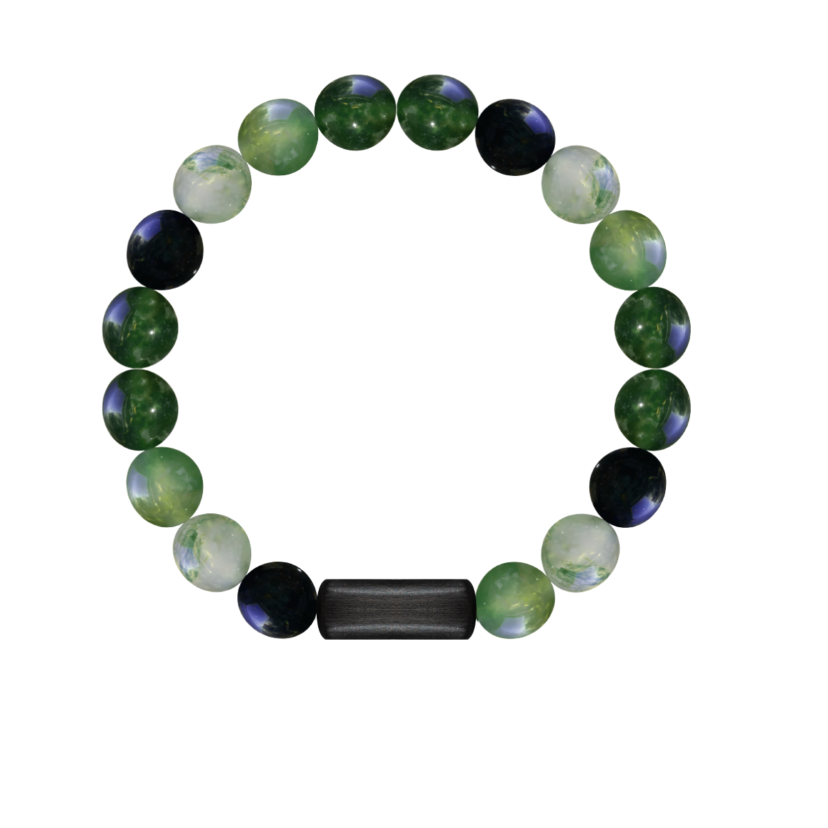 Herrenarmband aus Achat Steinen 0,8 cm - Vorderansicht