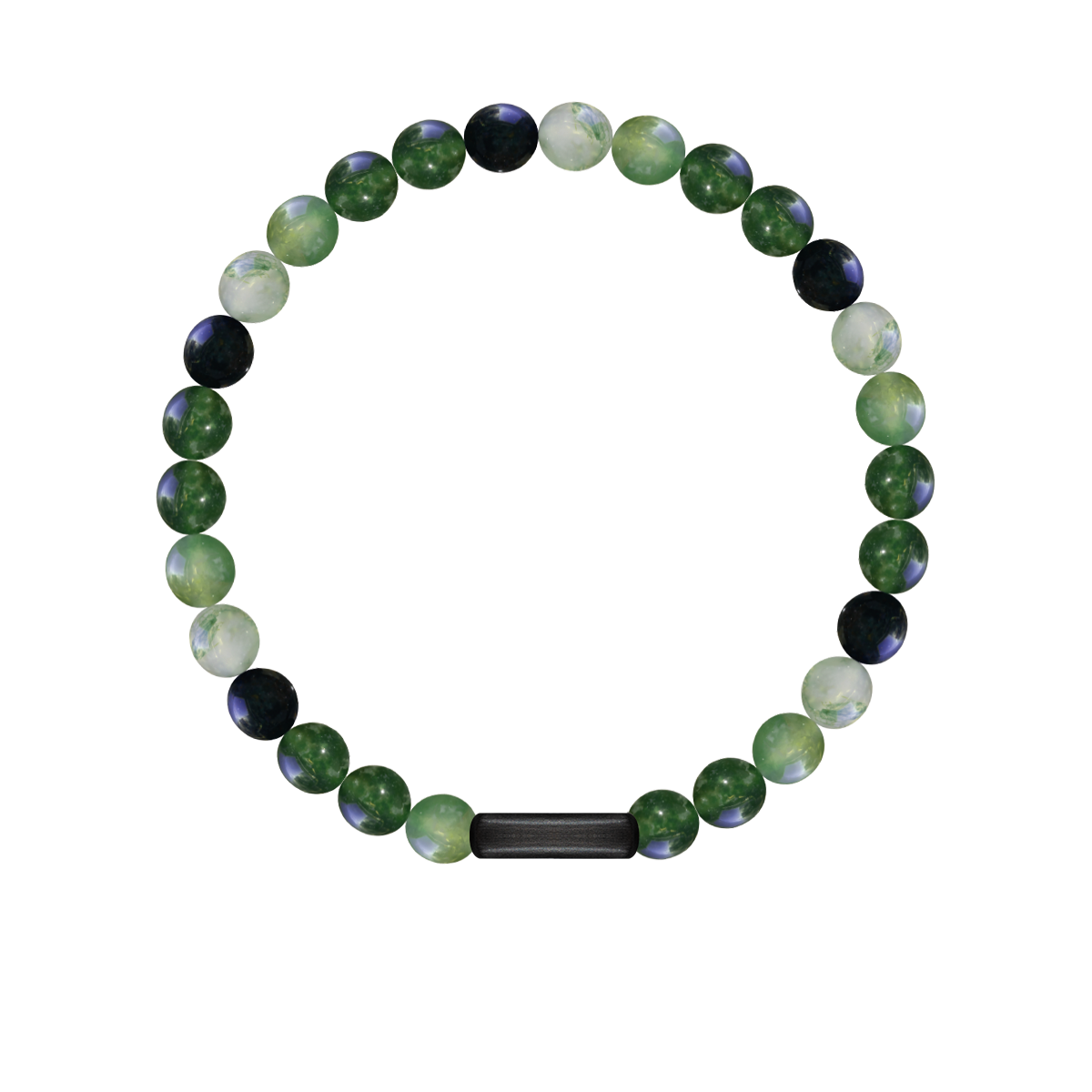Herrenarmband aus Achat Steinen 0,6 cm - Vorderansicht
