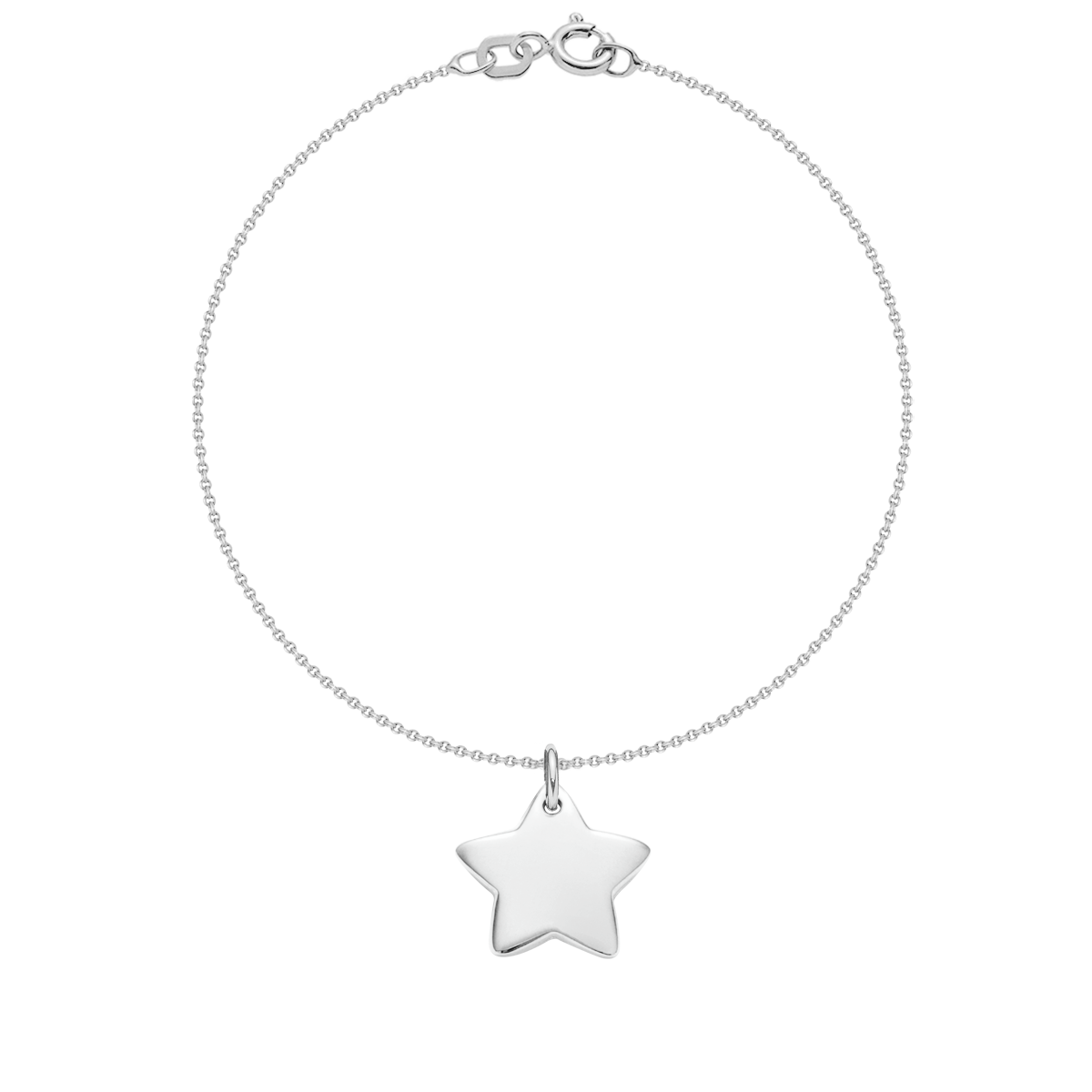 Armband mit einem silbernen Stern im Kettenfaden - Vorderansicht