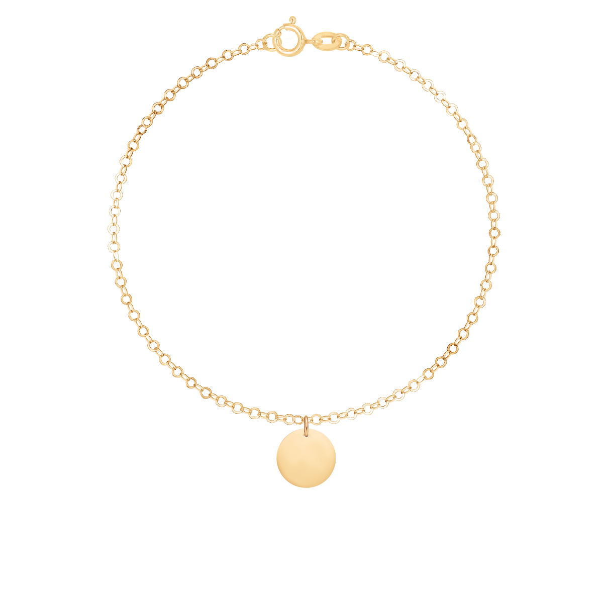 Armband Forzatina mit Medaillon 1 cm, 585er Gelbgold - Vorderansicht