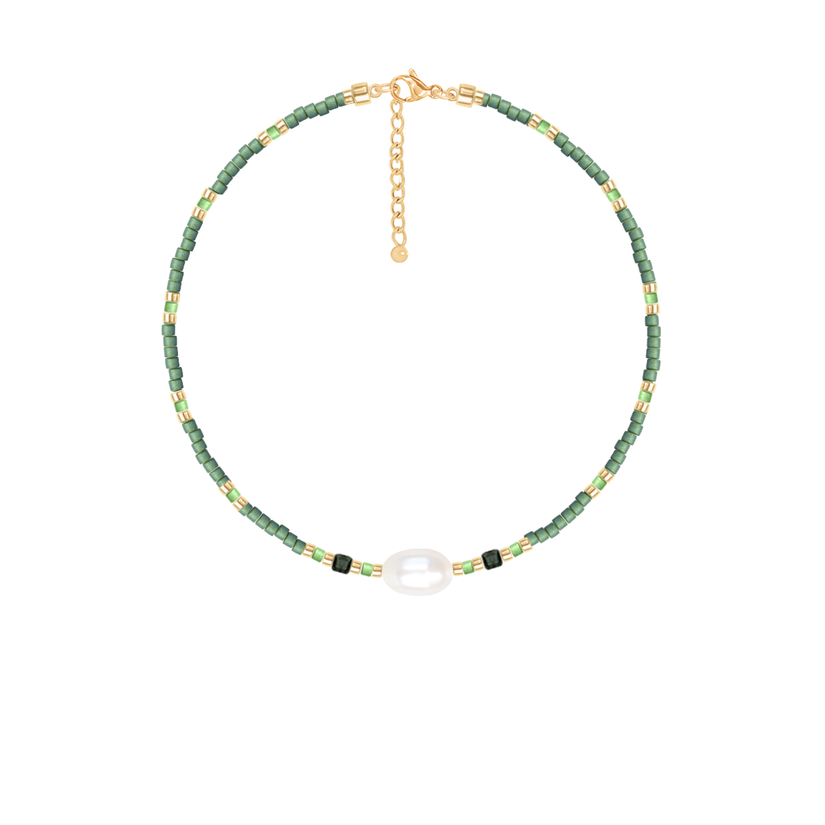 Armband mit grünen japanischen Miyuki-Perlen