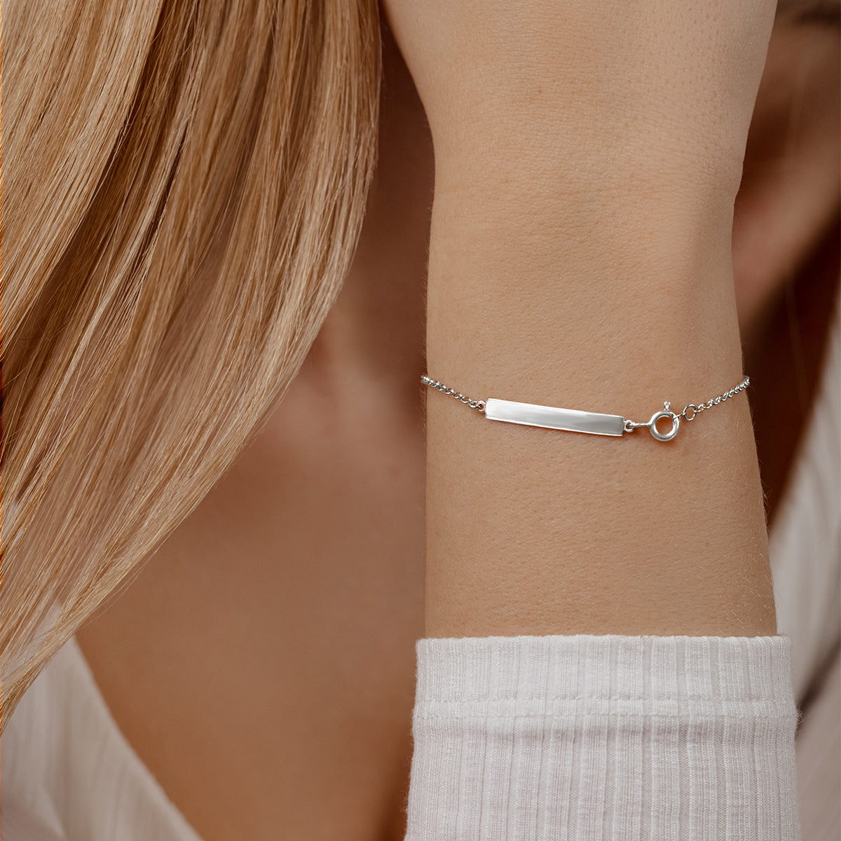 Armband mit Scheibe silber - Detailansicht