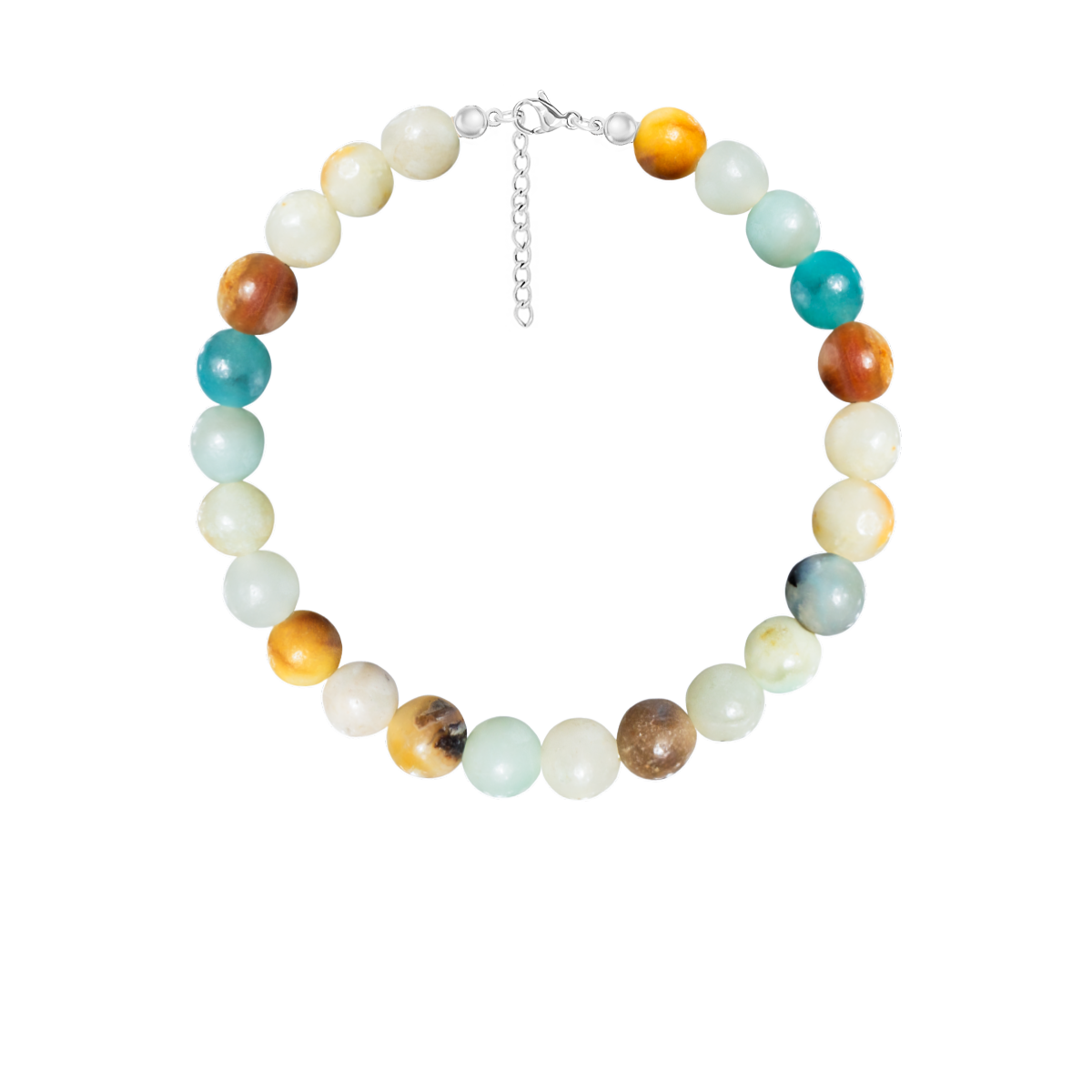 Armband aus Trolleit Steinen, versilbert - Vorderansicht