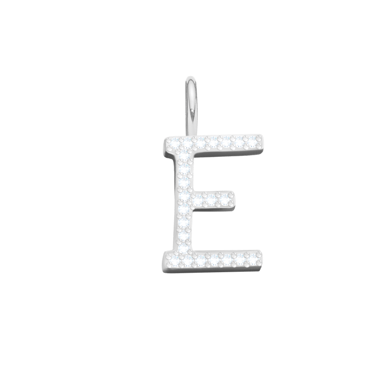 Buchstabe E mit Zirkonia