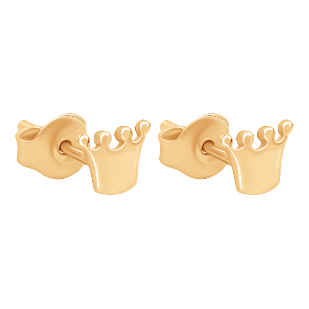 Ohrstecker Etincelle Krone 0,6 cm aus 585er Gelbgold - Detailansicht