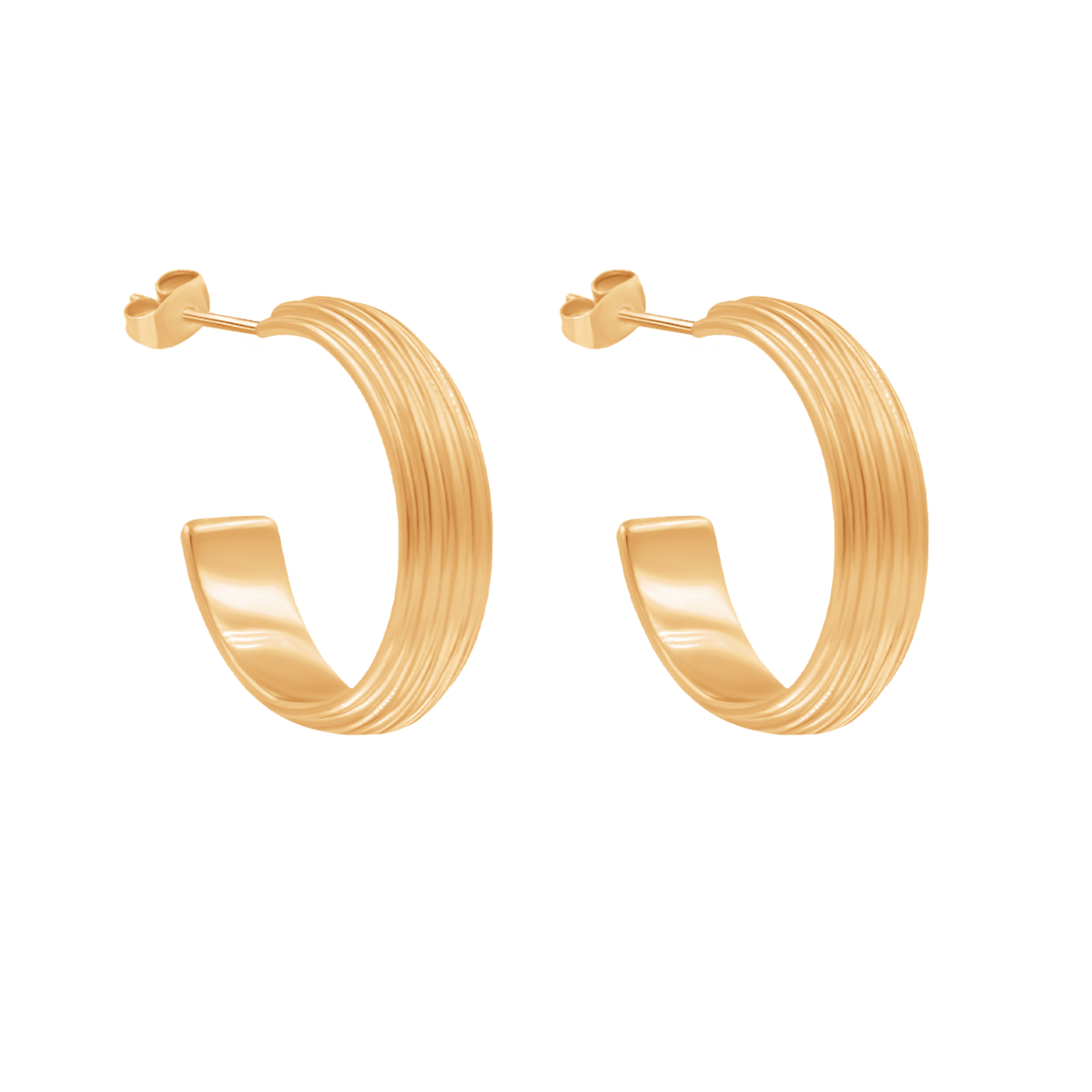 Ethno Ohrringe No.2, 1,3 cm, vergoldet - Vorderansicht