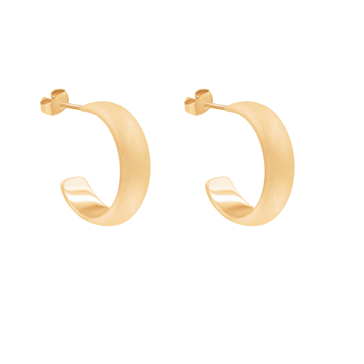 Ethno Ohrringe No.1, 1cm, vergoldet - Vorderansicht