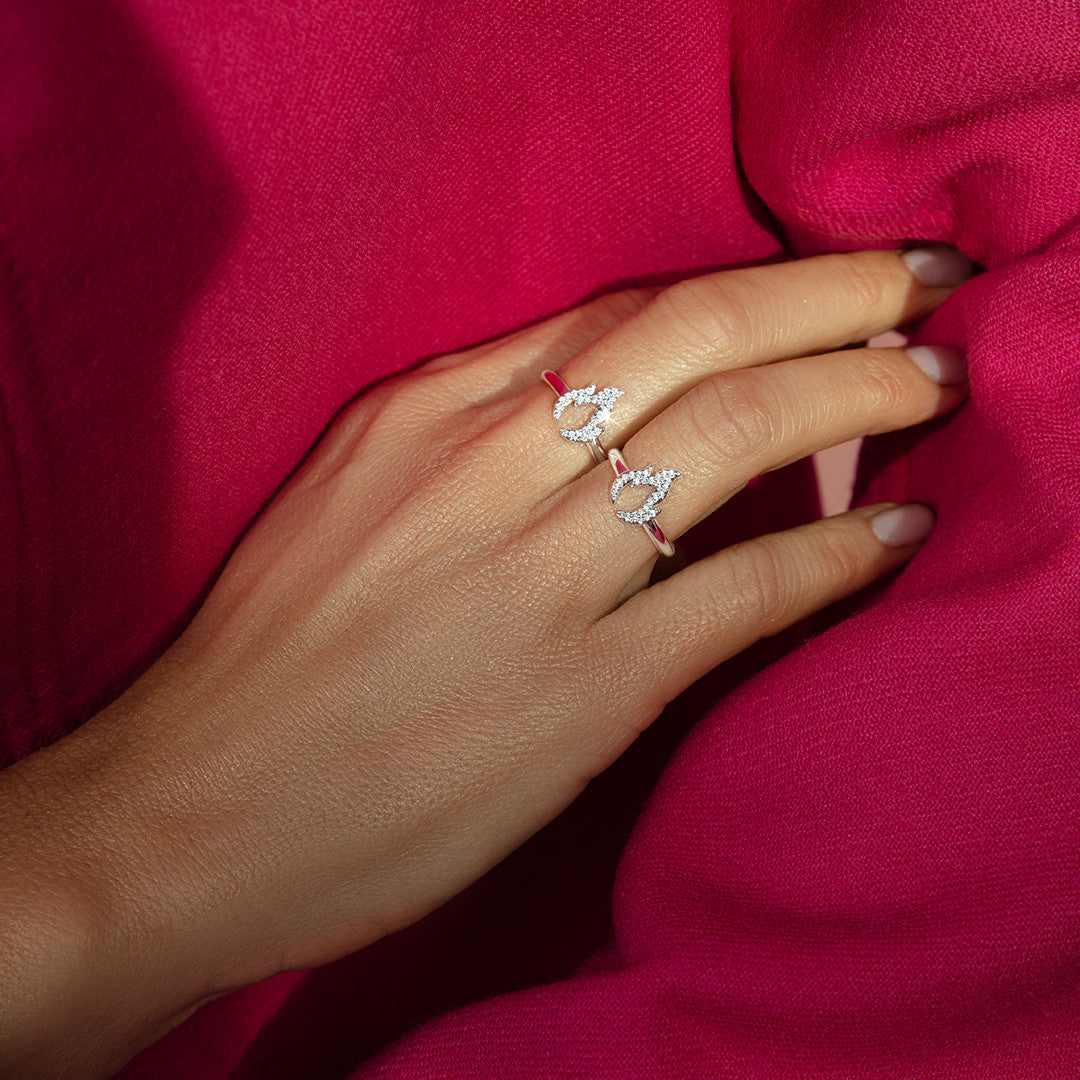 Ring Flamme mit Zirkonia