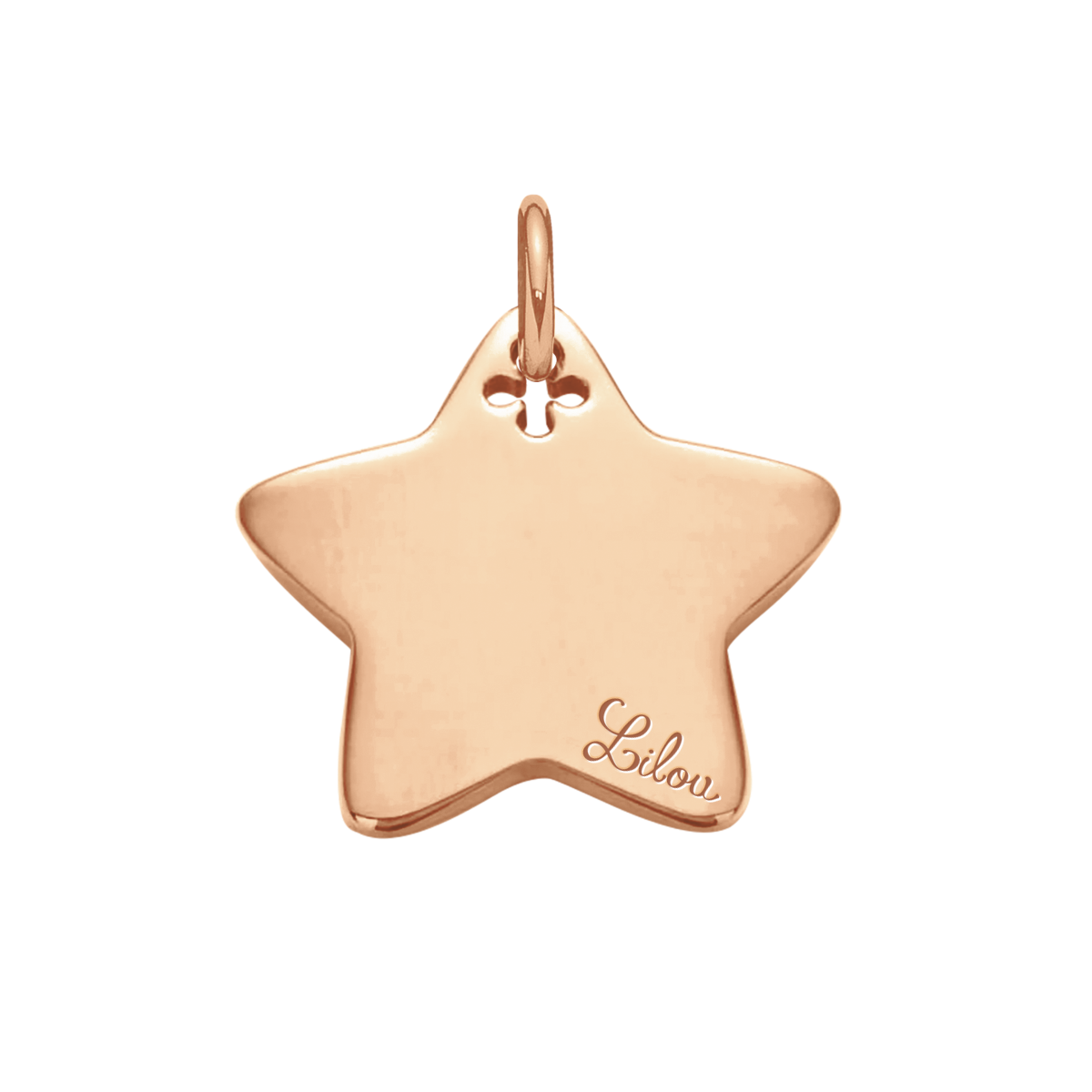 Sternanhänger, 2 cm, rosévergoldet, Rückseite
