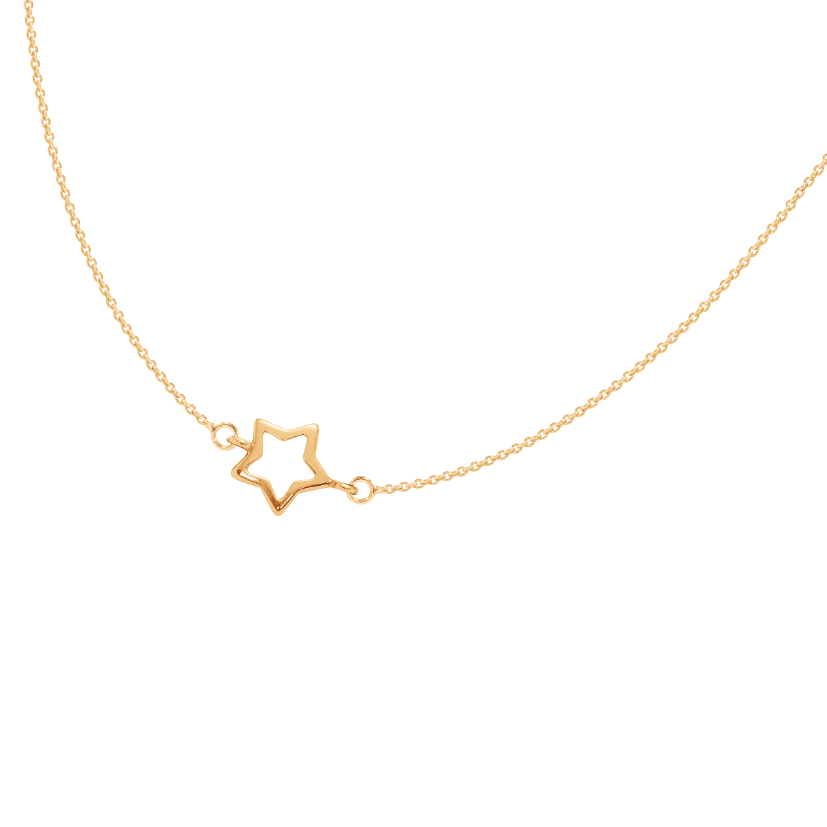 Halskette Stern durchbrochen vergoldet - Vorderansicht