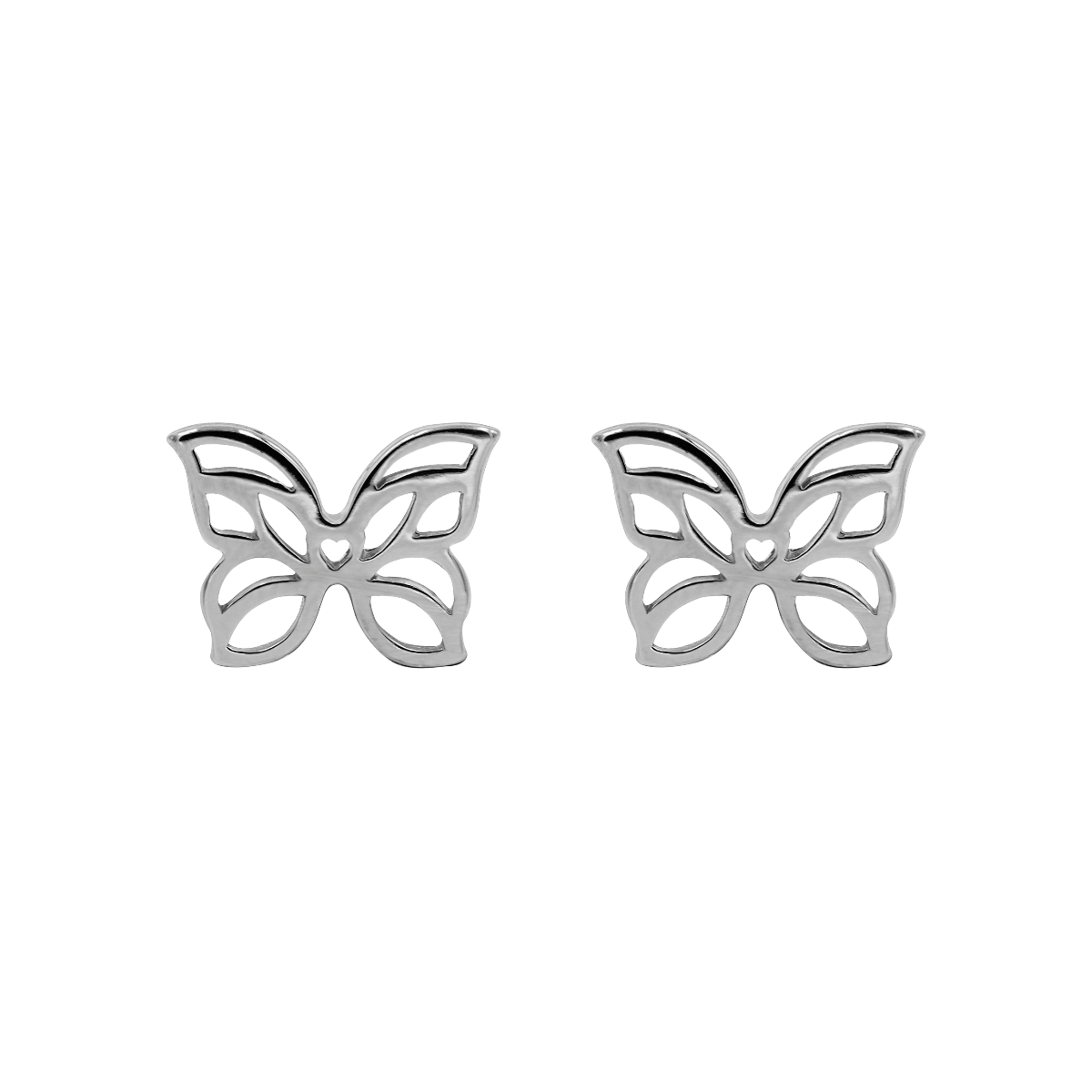 Ohrstecker Schmetterling offen gearbeitete silber - Vorderansicht