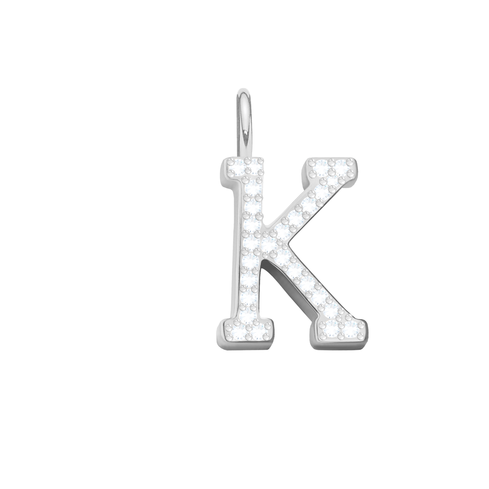 Buchstabe K mit Zirkonia - Detailansicht