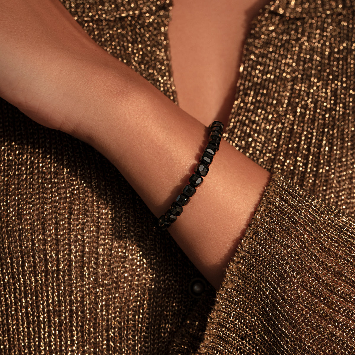 Armband aus Achat Steinen, vergoldet - Detailansicht