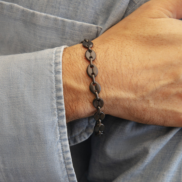 Herrenarmband Kaffeebohnen und gealtertem Effeckt