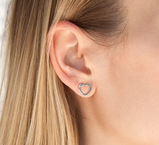 Ohrringe Herz offen gearbeitete silber - Detailansicht