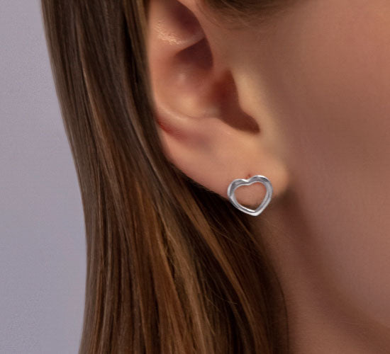 Ohrringe Herz offen gearbeitete silber - Weitere Detailansicht