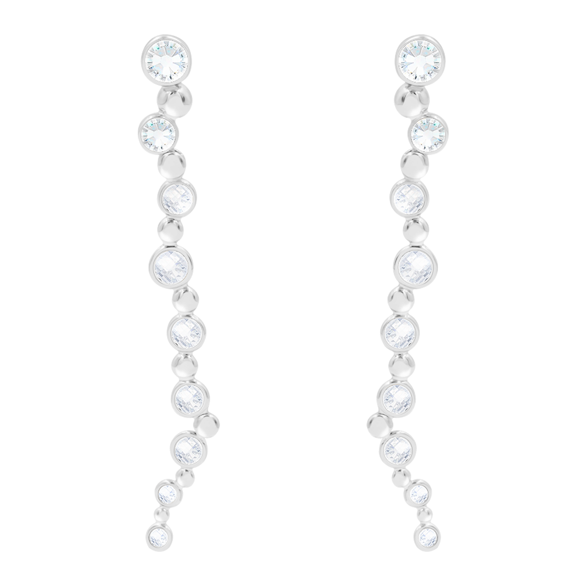 Ohrringe Sparkling 1, versilbert - Vorderansicht