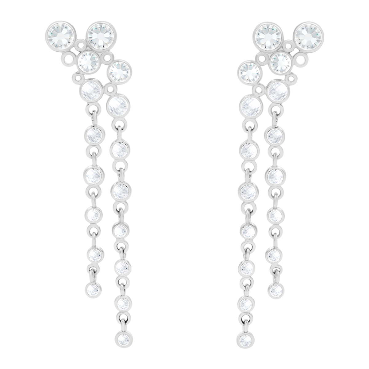 Ohrringe Sparkling 2 versilbert - Vorderansicht