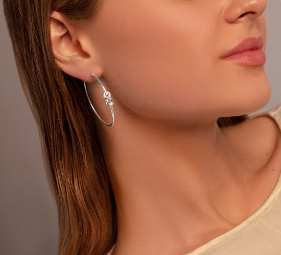 Ohrringe Eternity 5 cm silber - Weitere Detailansicht