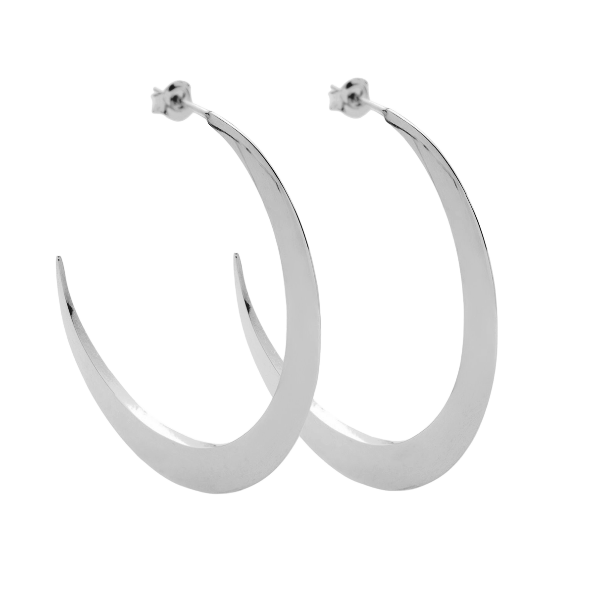 Lune Ohrringe Halbmond versilbert - Vorderansicht