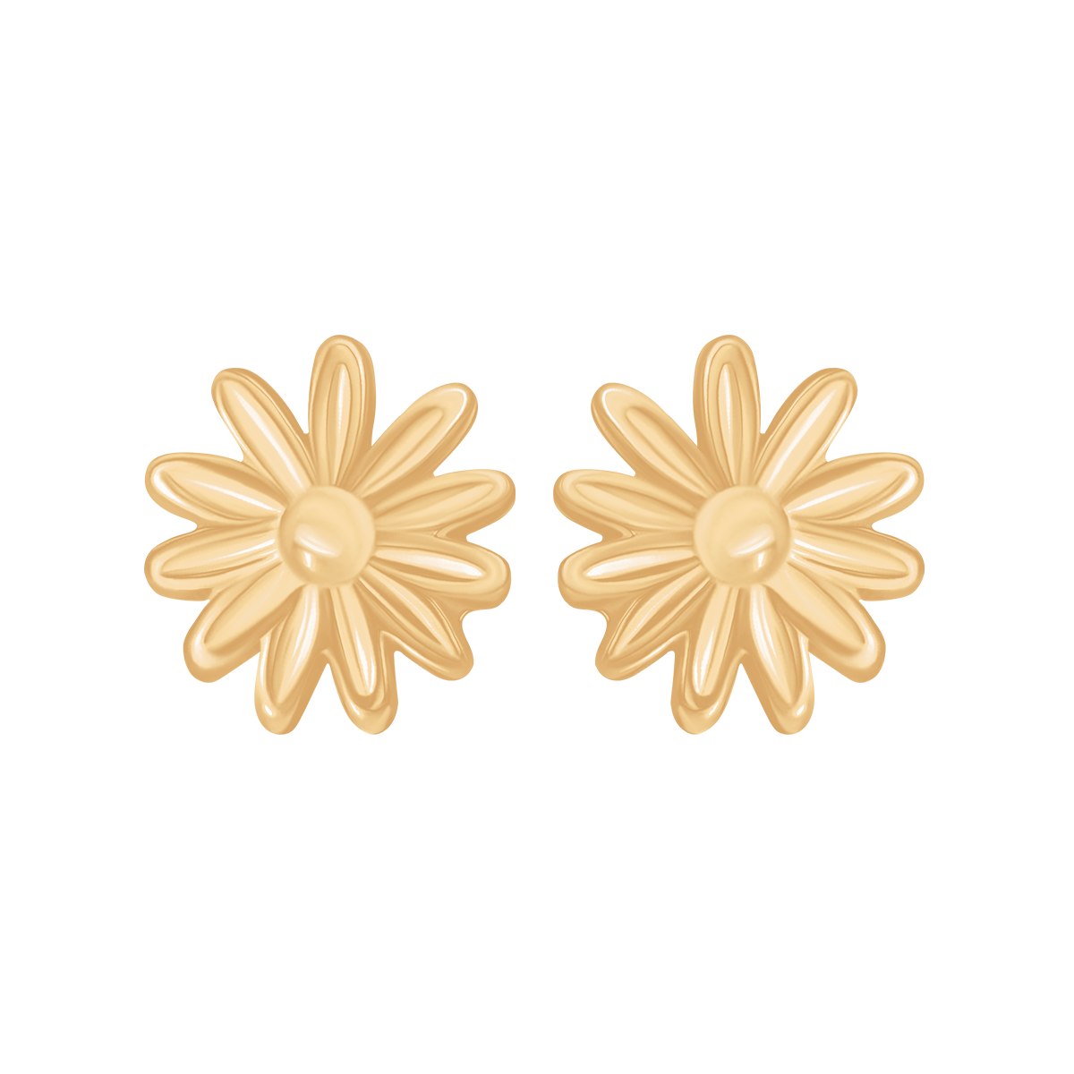 Ohrstecker Etincelle Blüten vergoldet - Vorderansicht