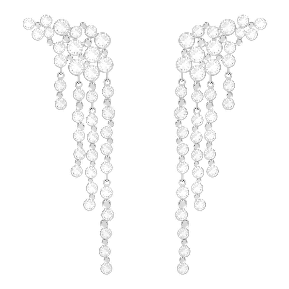 Ohrringe Sparkling 4 Elemente, versilbert - Vorderansicht
