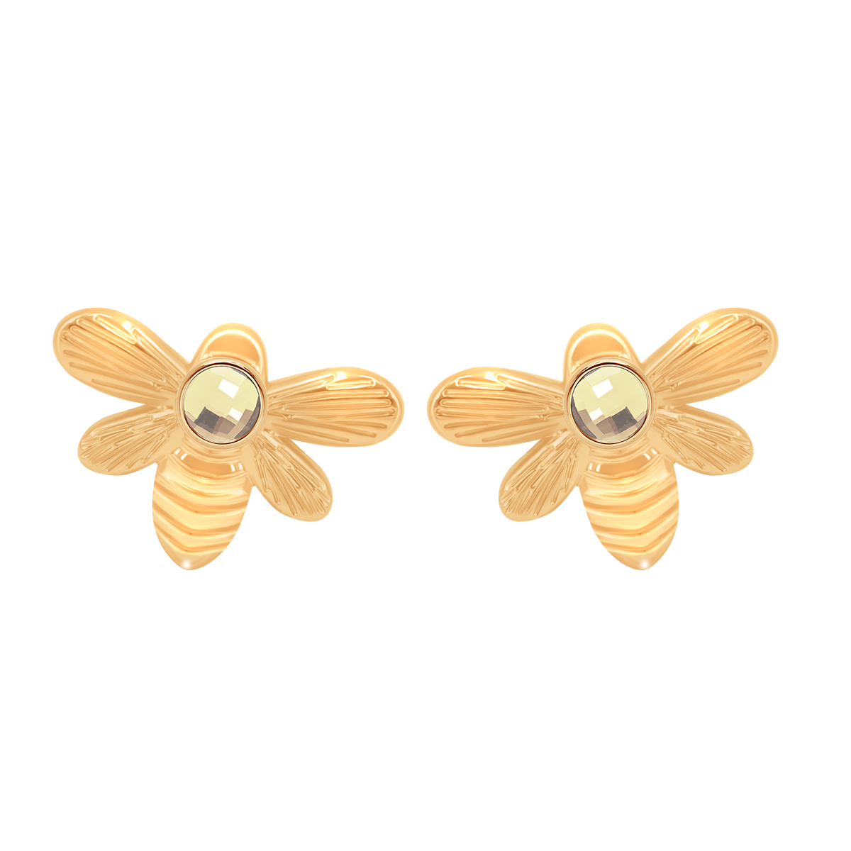 Ohrstecker Honey vergoldet - Vorderansicht