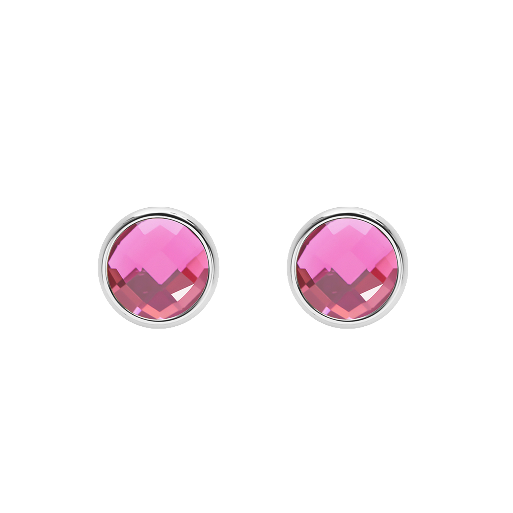 Ohrringe mit rosa Quarz, versilbert - Detailansicht