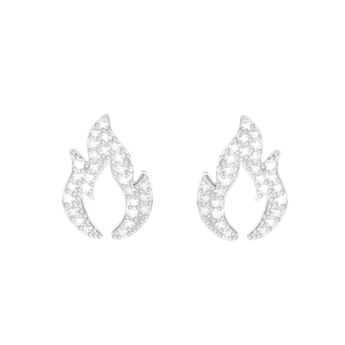 Ohrstecker Flamme versilbert - Vorderansicht