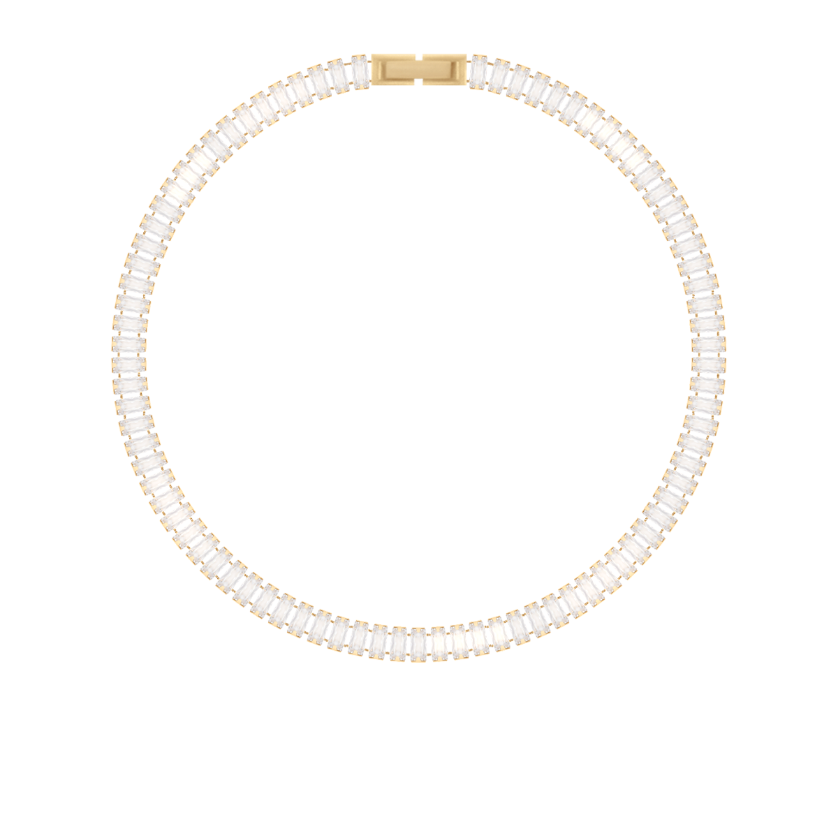 Collier Halskette mit weißen Zirkonen, vergoldet - Vorderansicht