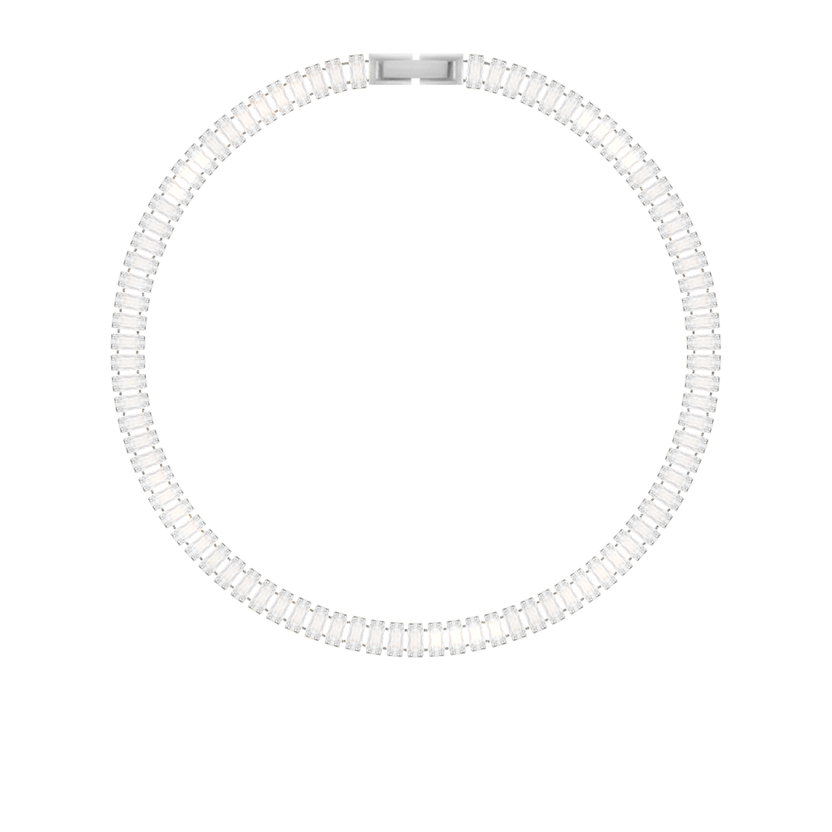 Collier Halskette mit weißen Zirkonen, versilbert - Vorderansicht