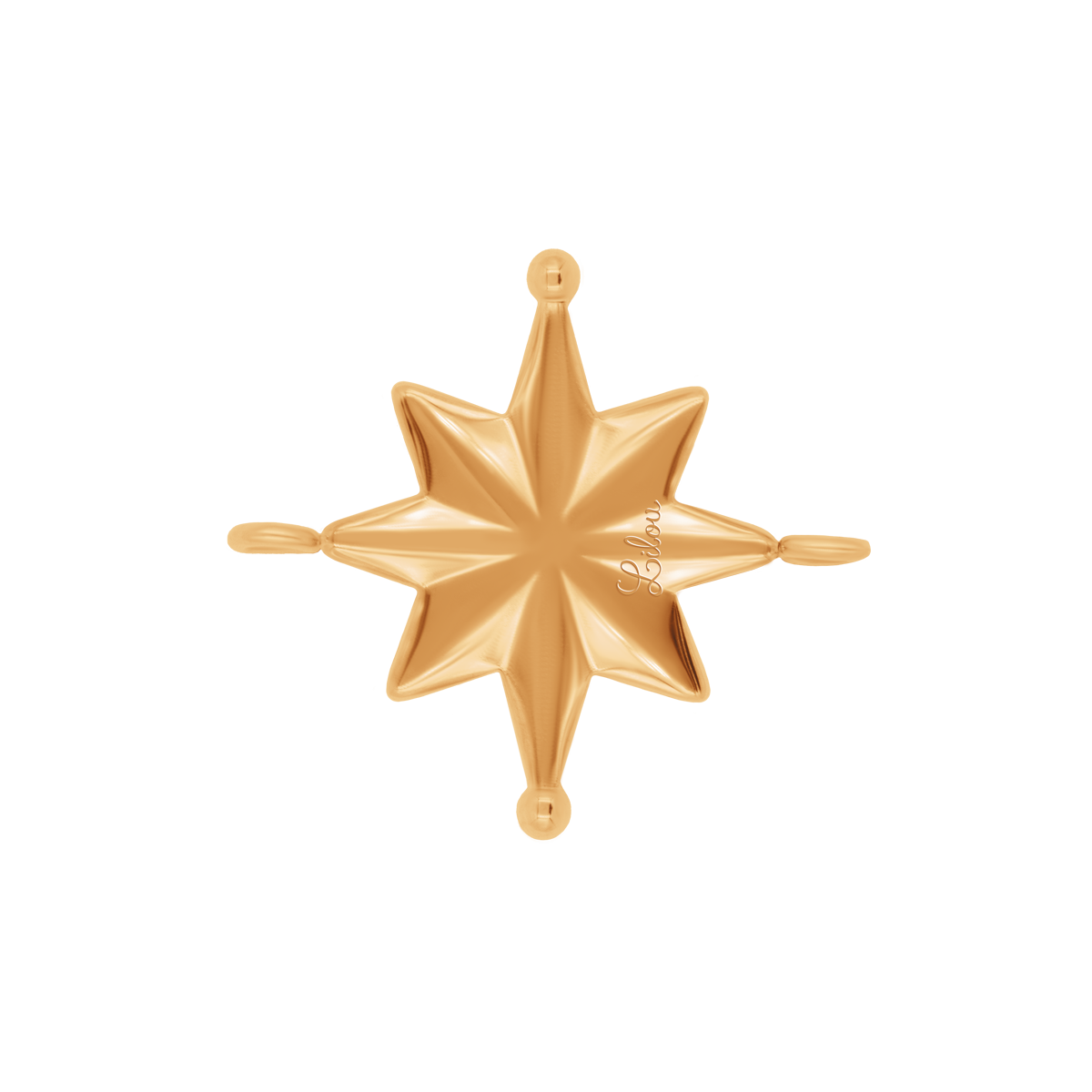 Anhänger Kompass 1–2 cm, Rückseite, vergoldet, flach