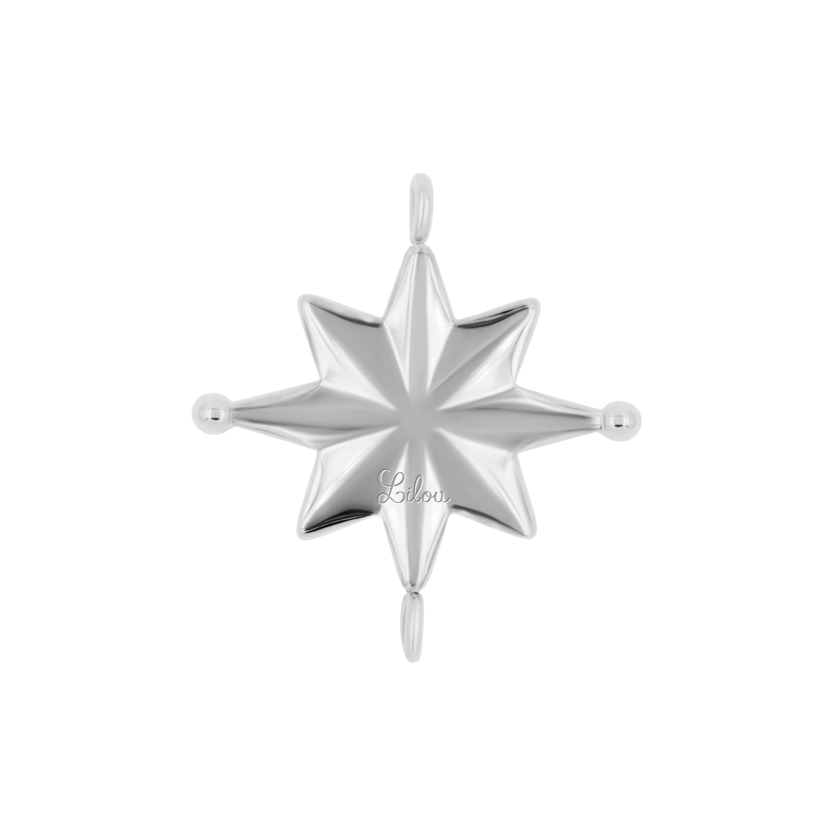 Kompass-Anhänger 1–2 cm Rückseite silbern flach