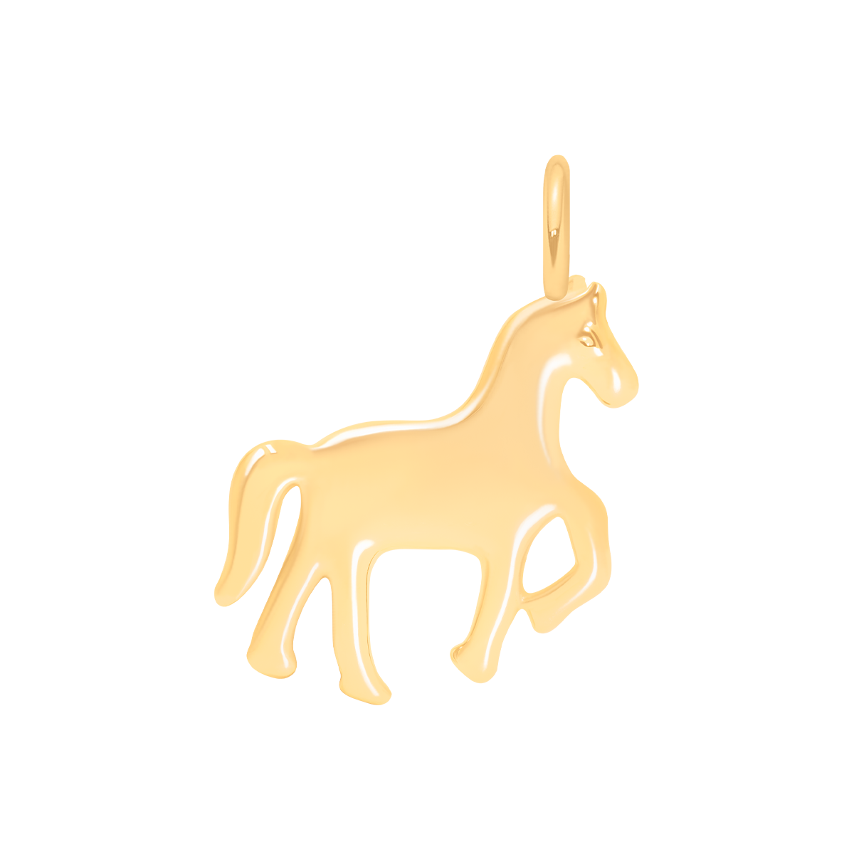 Anhänger Pferd 1,7 cm, vergoldet - Vorderansicht
