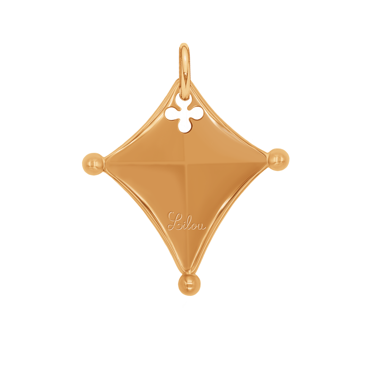 Anhänger Drachenform 2 cm, Rückseite, vergoldet, hängend