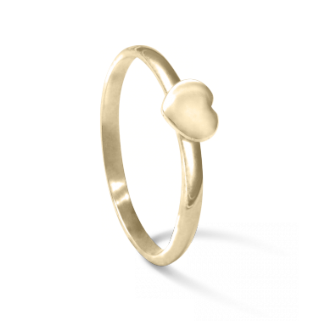 Herzring aus 585er Gelbgold