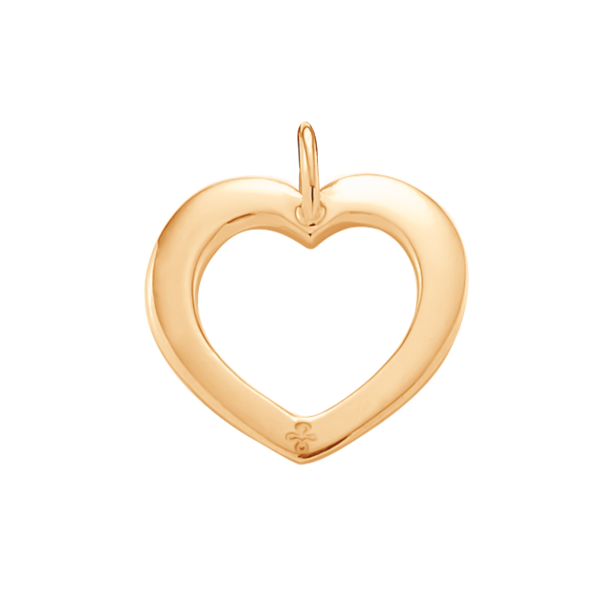 Herz aus 585er Gelbgold, durchbrochen, 15 mm