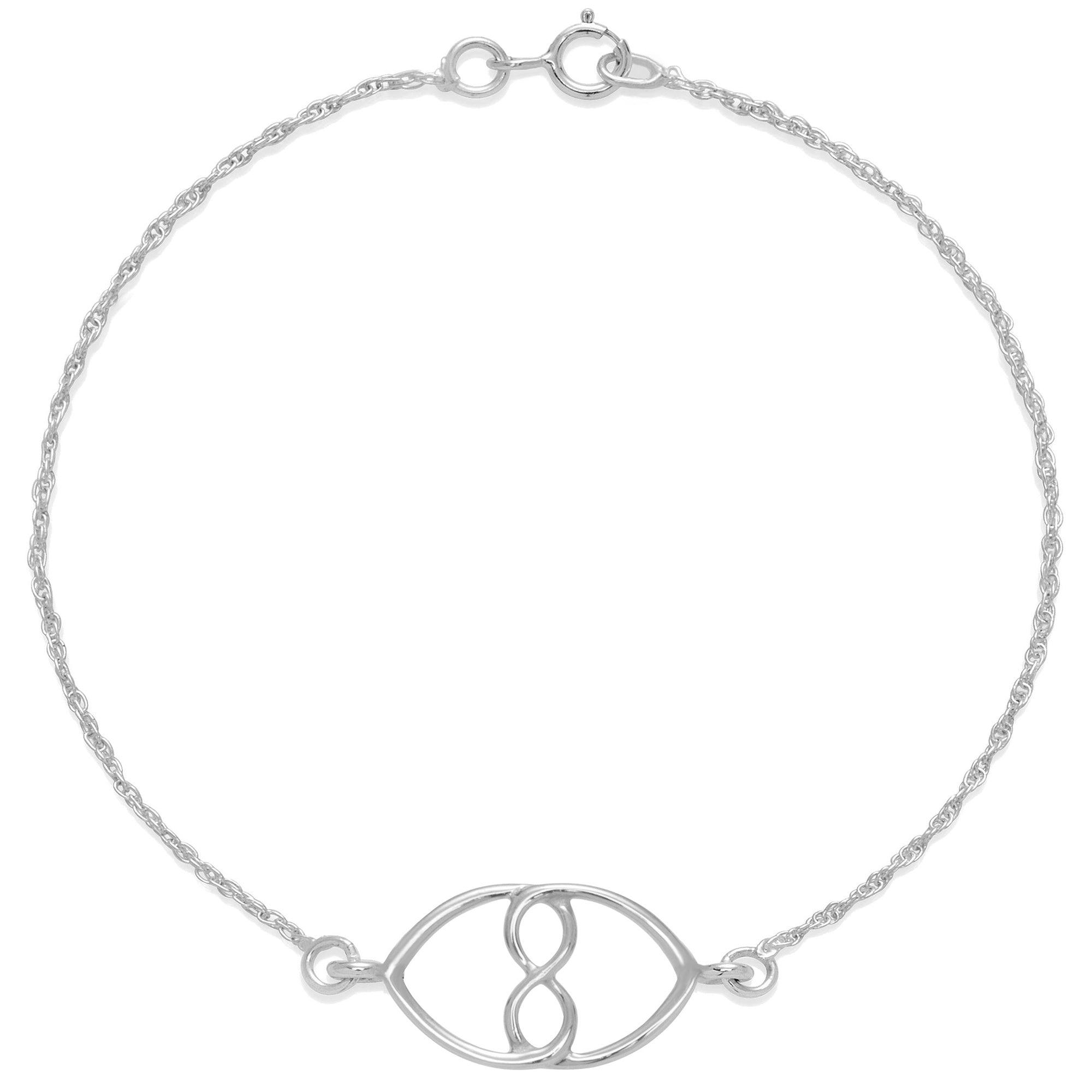 Lilou Armband mit verbundenen Herzen und Unendlichkeitszeichen, silberfarben