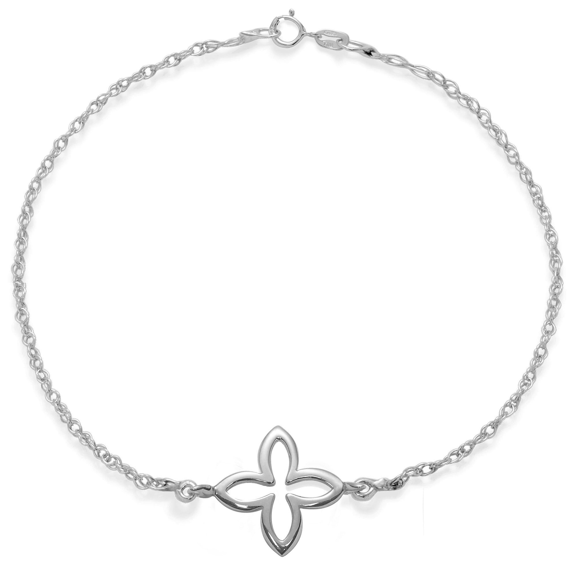 Lilou Armband mit Lilie, silberfarben, durchbrochen