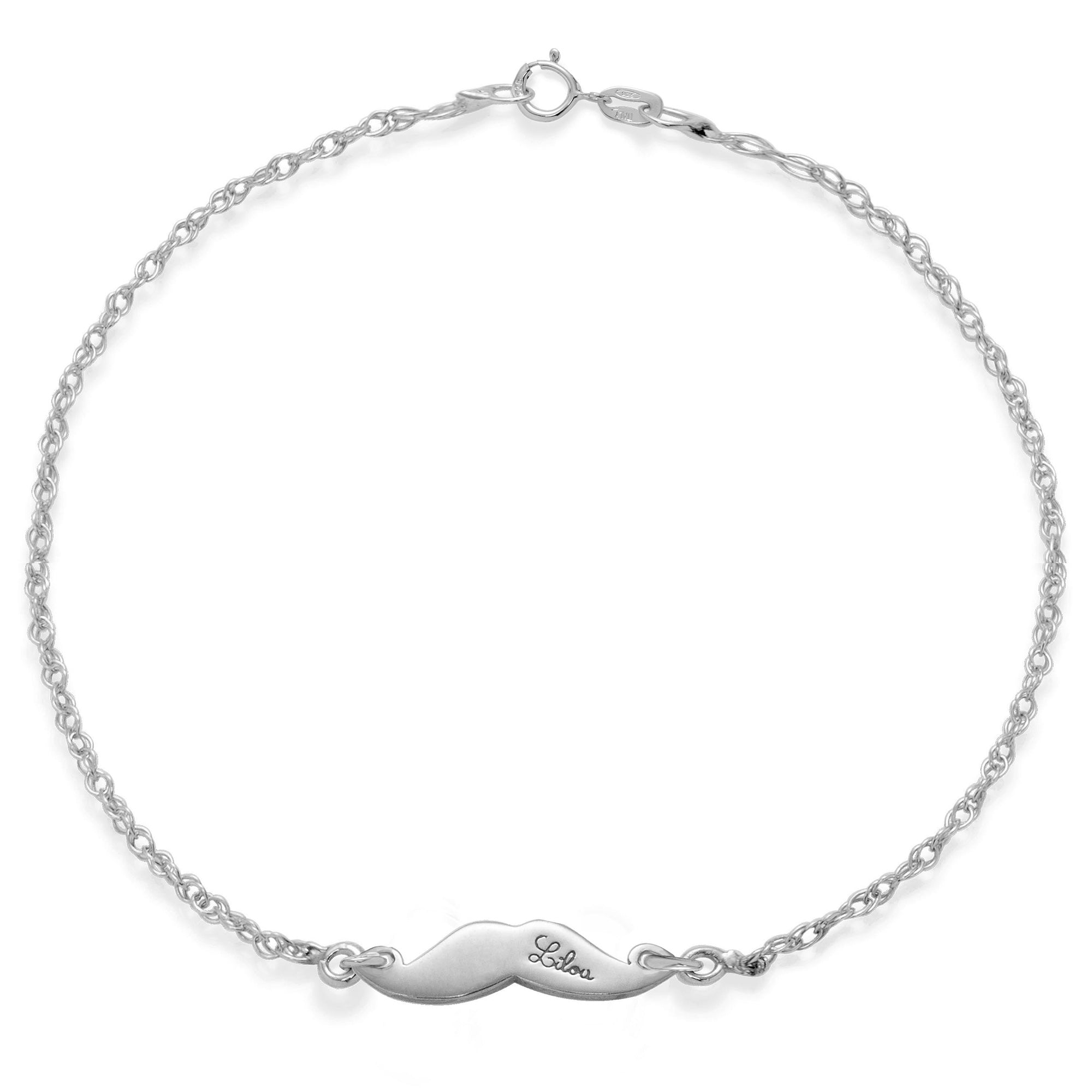 Armband Schnurrbart silber - Vorderansicht