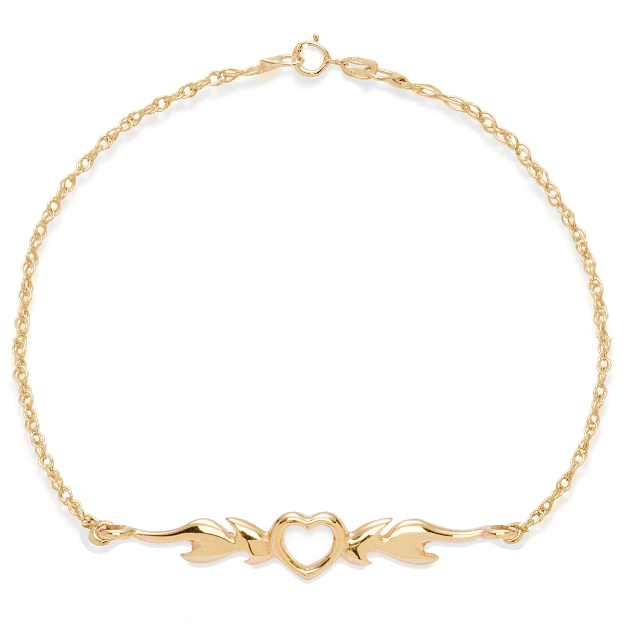 Lilou Armband mit Herz und Flammen, vergoldet