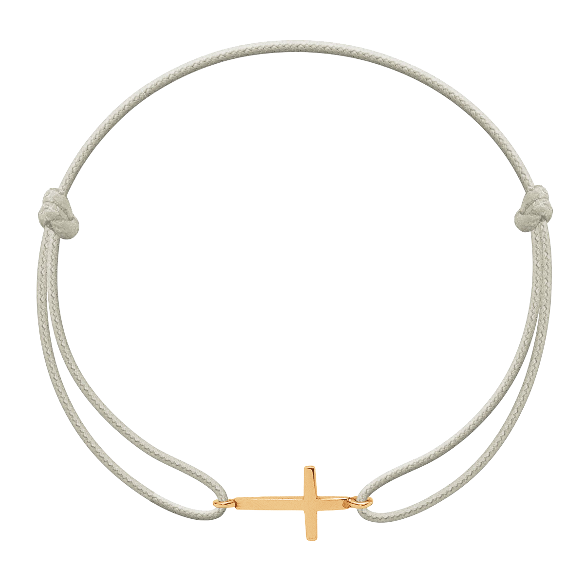 Schnurarmband mit Kreuz aus 585er Gold - Vorderansicht