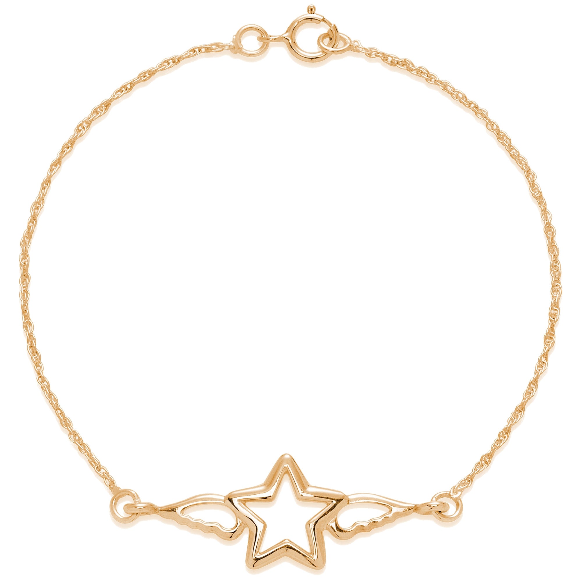 Lilou Armband mit Stern und Flügel, vergoldet, durchbrochen