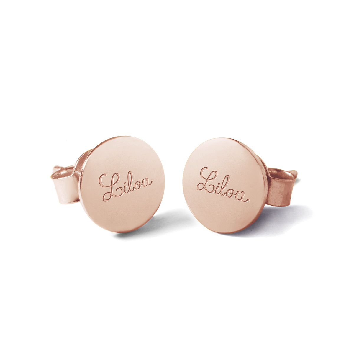 Ohrstecker Medaillon Lilou-Logo rosévergoldet - Vorderansicht
