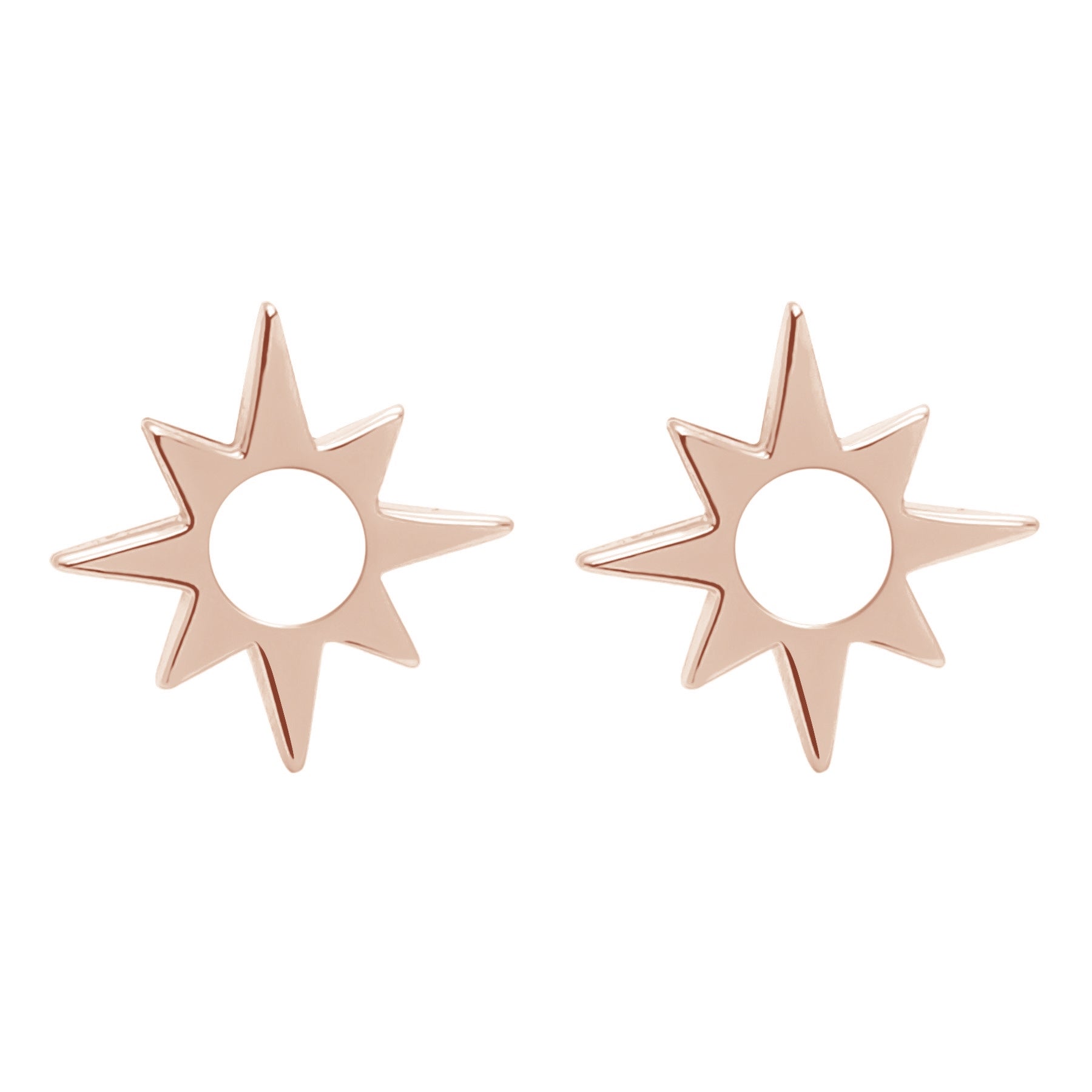 Ohrringe Star North rosévergoldet - Vorderansicht