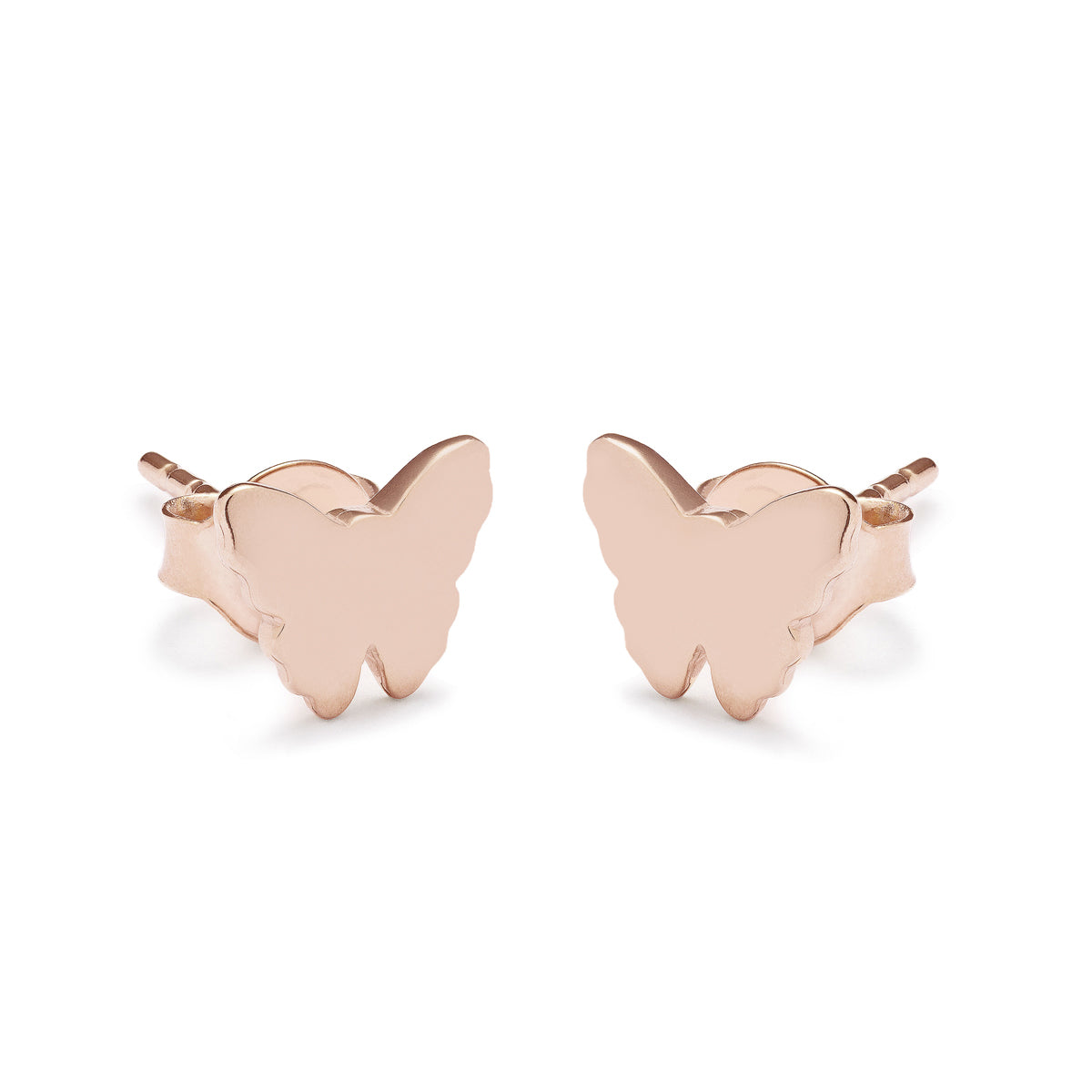 Ohrstecker Schmetterling rosèvergoldet - Vorderansicht