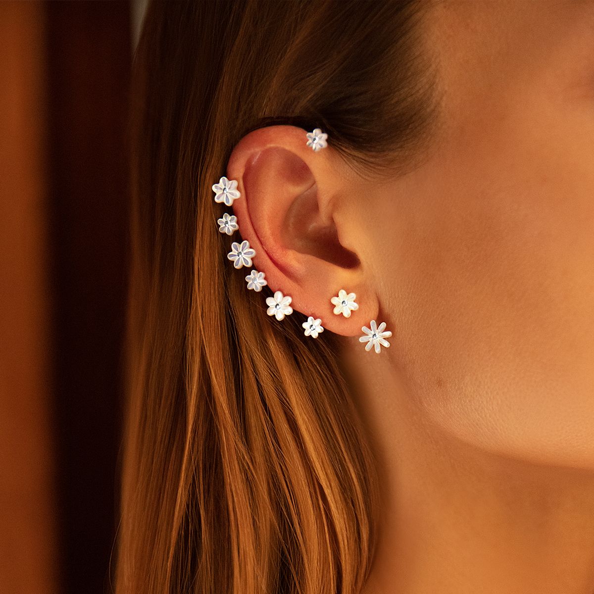 Ear Cuff Flowers mit Perlmutt
