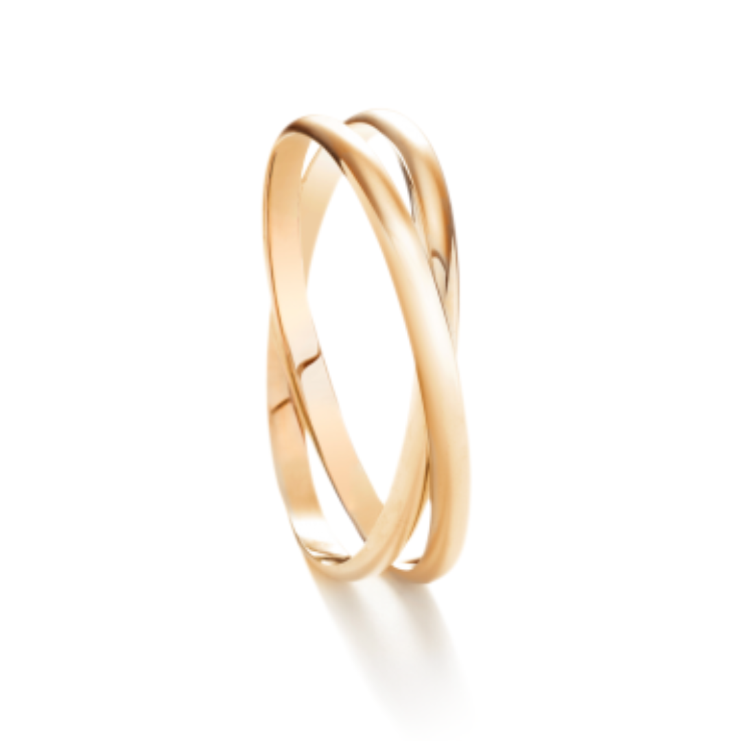 Zwillingsring aus 585er Gelbgold